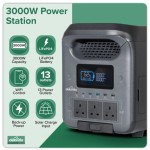 Stasiun Daya Portabel & Baterai Ekspansi, 2 x 3000W, 2560Wh, Baterai LiFePO4 – DL182